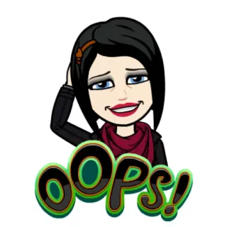 😬 OOPS! おっと, ミス, 漫画, 謝罪 telegram sticker