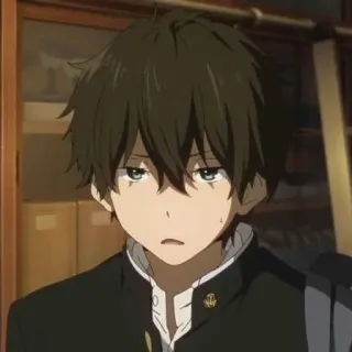 🥡 Houtarou Oreki Hyouka 애니메이션, 빙과, 오레키 호타로, 캐릭터, 교복 whatsapp sticker