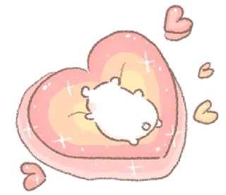 💬 Herz, niedlich, Kissen, Liebe, Cartoon, Tier, Glitzer whatsapp sticker