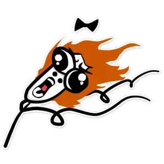 😱 cartoon, eyes, face, hair telegram sticker