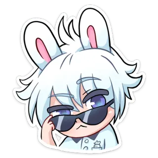 😎 Animé, Dessin animé, Lunettes de soleil, Lapin, Lapin, Kawaii, Mignon telegram sticker