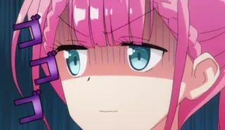 😩 Anime, Manga, Biểu cảm khuôn mặt, Tóc hồng, Lo lắng, Sốc, Lo lắng/Bồn chồn telegram sticker