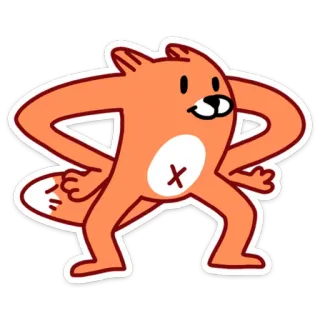 🤔 fox, animal, cartoon, sticker, orange telegram sticker