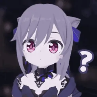❓ Anime, Personaggio, Ragazza, Carino, Punto interrogativo telegram sticker