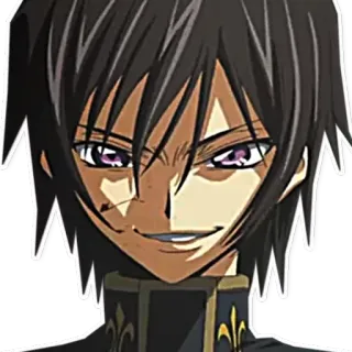 😁 Lelouch Lamperouge Code Geass anime, lelouch, code geass, character, smirk telegram sticker