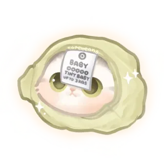 😶 BABY
00000
TINY BABY
UP TO 3 KGS kucing, bayi, kawaii, anak kucing, imut, hewan, hewan peliharaan whatsapp sticker
