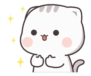 ⭐️ cat, cute, sparkles, animal, kawaii telegram sticker