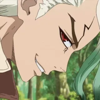🥬 Senku Ishigami Dr. Stone Аниме, Dr. Stone, Сенку Ишигами, Манга, Персонаж whatsapp sticker
