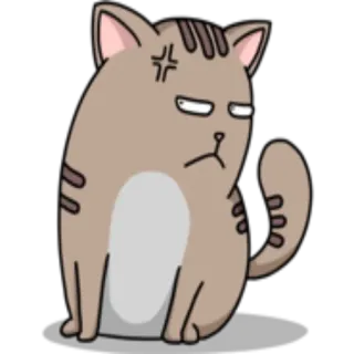 😠 gatto, arrabbiato, carino, cartone animato, emoji whatsapp sticker