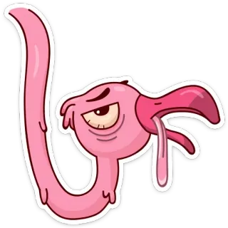 😩 火烈鸟, 卡通, 动物, 鸟, 粉色, 搞笑, 贴纸 telegram sticker