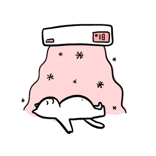 ❄️ 18 chat, climatiseur, température, refroidissement, froid, dessin animé, animal telegram sticker