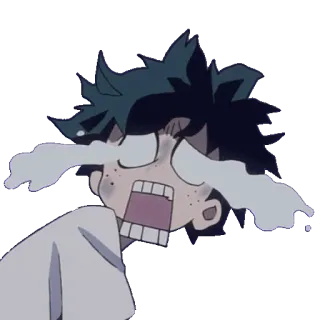 😭 Izuku Midoriya My Hero Academia Anime, Llorando, Dibujos animados, Triste, My Hero Academia, Izuku Midoriya telegram sticker