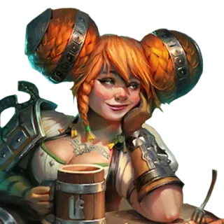 😒 fantasy, character, woman, beer, warrior telegram sticker