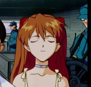 😌 Asuka Langley Soryu Neon Genesis Evangelion anime, cartoon, character, red hair, portrait telegram sticker