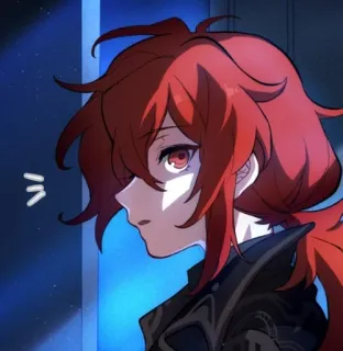 🌟 Diluc Genshin Impact Anime, rambut merah, Genshin Impact, video game, anak laki-laki whatsapp sticker
