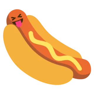 😜 Cachorro-quente, Comida, Emoji, Desenho animado telegram sticker