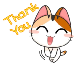 😃 Thank You chat, merci, mignon, animal, gratitude, kawaii whatsapp sticker