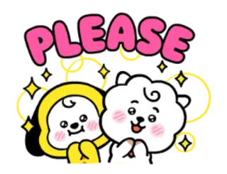 🙏 PLEASE fofo, kawaii, pedido, suplicante, brilho, desenho animado, animal, implorando telegram sticker