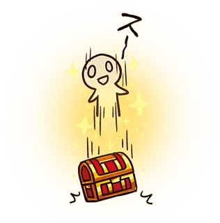 🎁 보물, 상자, 반짝이, 만화, 행복 whatsapp sticker