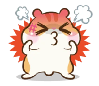😡 生气, 仓鼠, 表情符号, 卡通, 可爱, 攻击性, 沮丧 telegram sticker