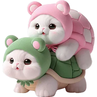 🚶‍♀ chat, tortue, mignon, animaux, kawaii, chibi whatsapp sticker