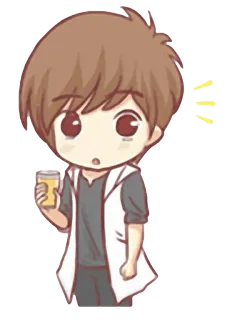 😳 Anime, Cartoon, Niedlich, Getränk, Person, Illustration telegram sticker