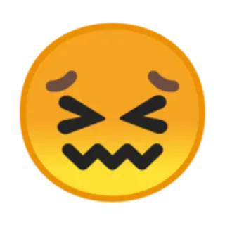 😖 emoji, face, expression, frustration, upset telegram sticker