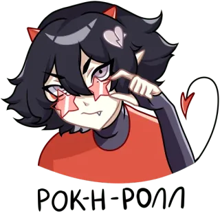 🐱 PORKYYYY demon, devil, anime, manga, cartoon, horns, emo telegram sticker
