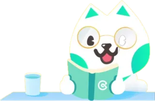📖 猫, 阅读, 眼镜, 卡通, 书, 可爱 telegram sticker