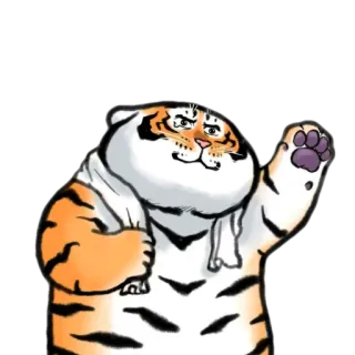 😮‍💨 tigre, animale, cartone animato, carino, mammifero telegram sticker