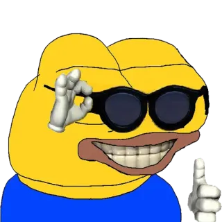 🐸 Pepe pepe, rana, meme, occhiali da sole telegram sticker