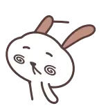 😵‍💫 dizzy, confused, rabbit, cartoon, bunny, spiral eyes telegram sticker