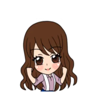 💪 мультфильм, девушка, коричневые волосы, аниме, милая, женщина telegram sticker