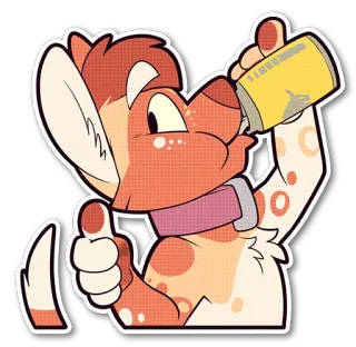 🍺 狗, 饮料, 卡通, 点赞, 贴纸, 可爱, 动物 telegram sticker