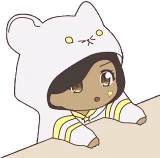 😾 Chibi, Anime, Lindo, Personaje, Sudadera con capucha, Estrella, Manga telegram sticker