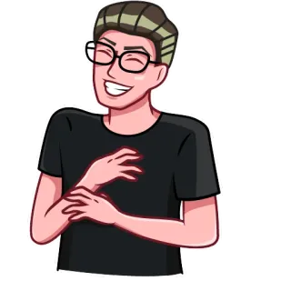 🤣 personne, dessin animé, lunettes, souriant, joyeux whatsapp sticker