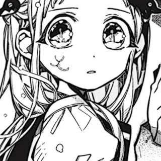 🩹 Anime, Manga, Retrato, Chica, Blanco y negro, Ilustración telegram sticker