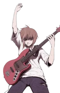 🎸 basso, musica, chitarra, rock, musicista telegram sticker
