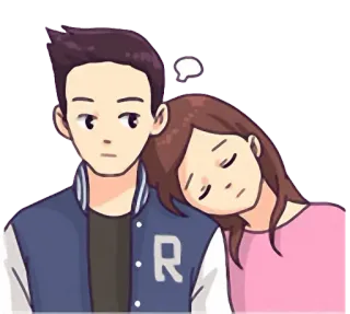 😓 couple, romance, love, affection, cartoon, sad telegram sticker