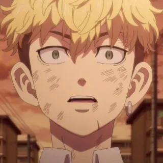 😧 Takemichi Hanagaki Tokyo Revengers Anime, Manga, Postać, Blond, Zszokowany, Tokyo Revengers, Takemichi Hanagaki telegram sticker