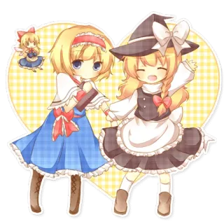💛 Anime, Niedlich, Blond, Mädchen, Herz, Chibi, Fantasy telegram sticker