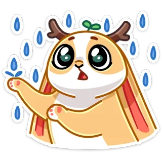 ☔️ lindo, animal, dibujos animados, lluvia, kawaii, pegatina, ilustración, fantasía telegram sticker