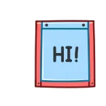 👋 HI! saudação, oi, texto, placa, simples telegram sticker