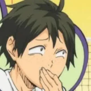 😆 Tadashi Yamaguchi Haikyuu!! Anime, Haikyuu, Tadashi Yamaguchi, Nervoso, Personaggio, Manga telegram sticker