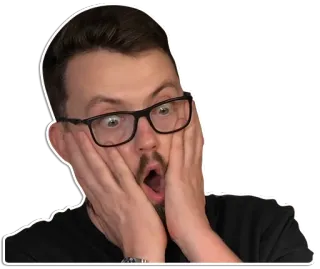 😱 schockiert, überrascht, Mann, Gesichtsausdruck, Gesicht, Porträt whatsapp sticker
