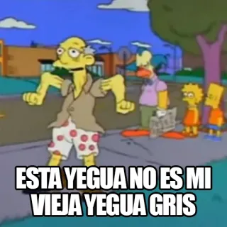 🐴 ESTA YEGA NO ES MI VIEJA YEGA GRIS Simpsons, cartoni animati, offensivo, insulto telegram sticker