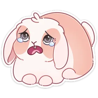 😭 triste, coelho, chorando, fofo, kawaii, animal whatsapp sticker