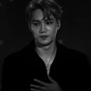 📁 black and white, man, portrait, kpop, exo, kai telegram sticker