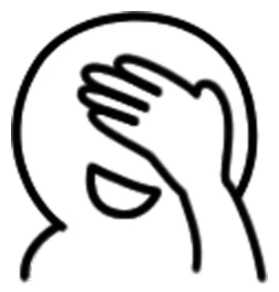 😑 Facepalm, Ekspresi, Emosi, Reaksi, Kegagalan, Malu, Kekecewaan telegram sticker