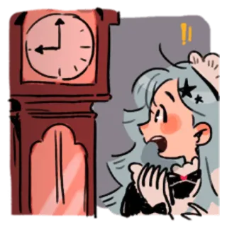 🕰 orologio, cameriera, anime, manga, cartoni animati telegram sticker
